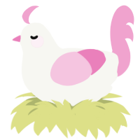 (unnamed), a white and pink chicken