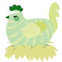 A gluppy and lemon chicken with a bar pattern