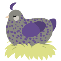 A ash and overcast chicken with a speckle pattern
