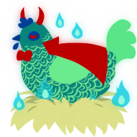 A sea and mint chicken with a double-lace pattern