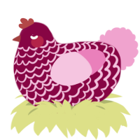 (unnamed), a maroon and pink chicken with a lace pattern