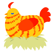 O Honey Honey, a honey and vermilion chicken with a bar pattern