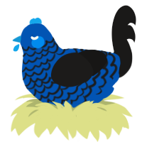 (unnamed), a ultramarine and sable chicken with a lace pattern