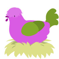 A orchid and chartreuse chicken