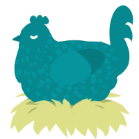 teal zz, a teal chicken with a speckle pattern