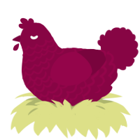 maroon baby, a maroon chicken with a lace pattern