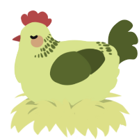 Min, a lemon and olive chicken with a neck-band pattern