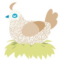 (unnamed), a white and beige chicken with a double-lace pattern