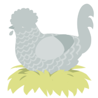 A silver chicken with a lace pattern