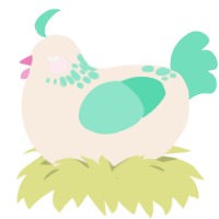Cosmic Latte, a cream and mint chicken with a neck-speckle pattern