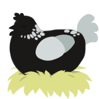A sable and silver chicken with a neck-speckle pattern