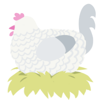 (unnamed), a white and mist chicken with a lace pattern