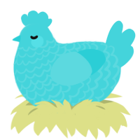 Aquamelon, a aqua chicken with a lace pattern