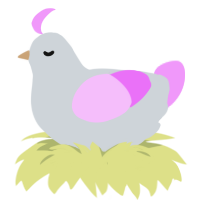 A mist and lavender chicken
