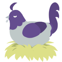 A silver and overcast chicken with a head pattern
