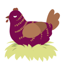 halcyon, a wine and brown chicken with a half-bar pattern