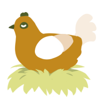 senf, a ochre and cream chicken