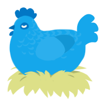 A sky chicken with a half-lace pattern