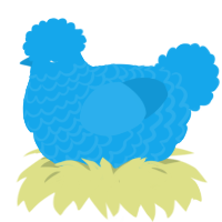 A sky chicken with a lace pattern
