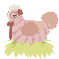 A viridian and turquoise chicken with a bar pattern