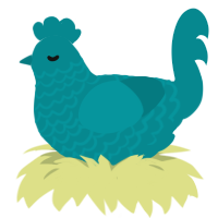 what da teal, a teal chicken with a lace pattern