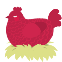 Crimson I, a crimson chicken with a lace pattern