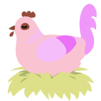 (unnamed), a rose and lavender chicken with a neck-band pattern