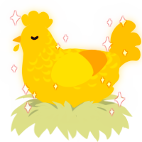 A orange and ochre chicken with a half-lace pattern