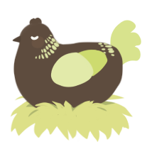 A bark and lemon chicken with a neck-band pattern