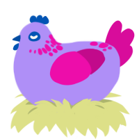 (unnamed), a lilac and fuchsia chicken with a neck-speckle pattern