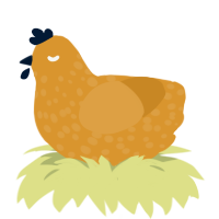 (unnamed), a orange chicken with a speckle pattern