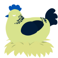 A lemon and tumblr chicken with a neck-band pattern