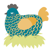 A sea and honey chicken with a lace pattern
