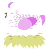 A white and orchid chicken with a half-lace pattern