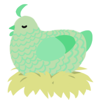 A gluppy and spring chicken with a lace pattern