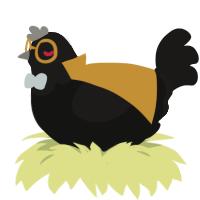 Shouta Aizawa, a black and sable chicken with a head pattern