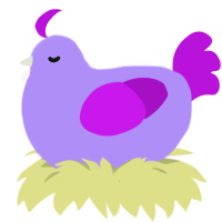 A lilac and amethyst chicken