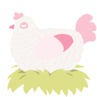 (unnamed), a white and rose chicken with a lace pattern