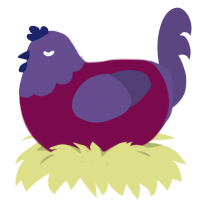 A wine and overcast chicken with a head pattern