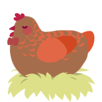 tonkey, a brown and vermilion chicken with a half-lace pattern