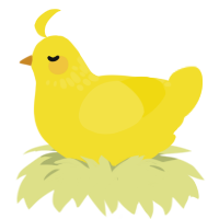Raincoat, a yellow chicken with a neck-speckle pattern