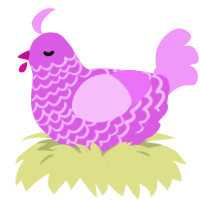 (unnamed), a orchid and lavender chicken with a lace pattern
