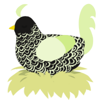 Mallory, a sable and apple chicken with a double-lace pattern