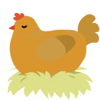 CHICKEN, a orange and gold chicken with a neck-speckle pattern