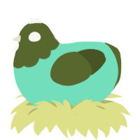 (unnamed), a mint and olive chicken with a head pattern