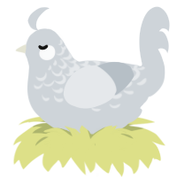 A mist chicken with a half-lace pattern