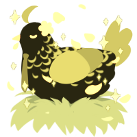 Stars and Flowers, a sable and ash chicken with a half-lace pattern