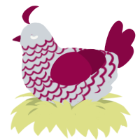 A mist and maroon chicken with a lace pattern