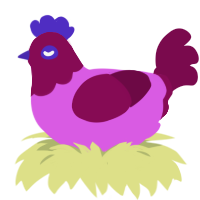 Raspberry soda, a orchid and wine chicken with a head pattern