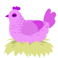 (unnamed), a lavender and orchid chicken with a half-lace pattern